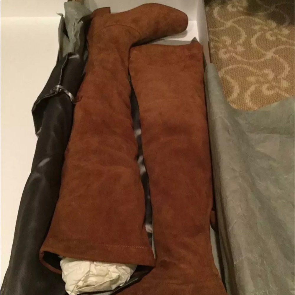 ALBERTA FERRETTI TAN SUEDE THIGH HIGH BOOTS SIZE 8